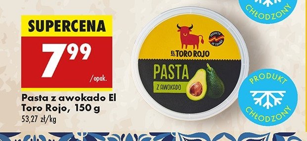 Pasta z awokado El toro rojo promocja w Biedronka