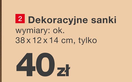 Sanki dekoracyjne 38 x 12 x 14 cm promocja