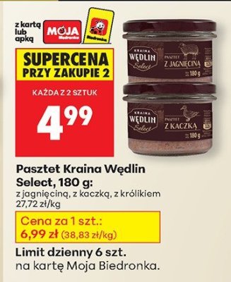 Pasztet Kraina Wędlin Select, 180 g: z królikiem promocja w Biedronka