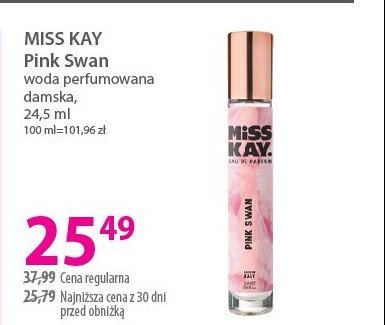 Woda perfumowana Miss kay pink swan promocja w Hebe