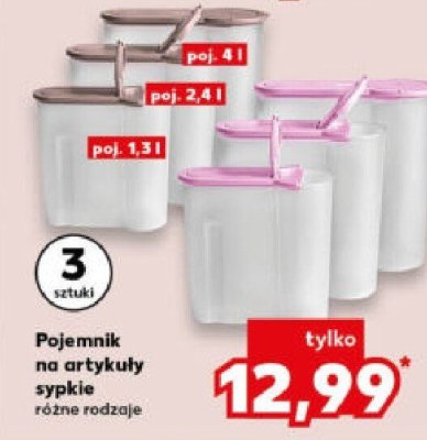 Pojemniki na artykuły sypkie różne rodzaje promocja w Kaufland