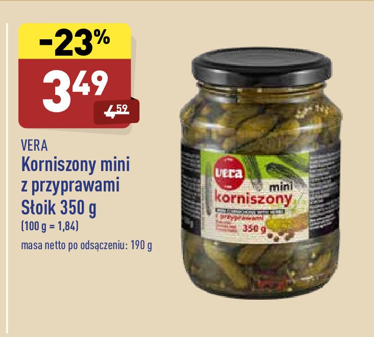 Korniszony mini z przyprawami Vera promocja
