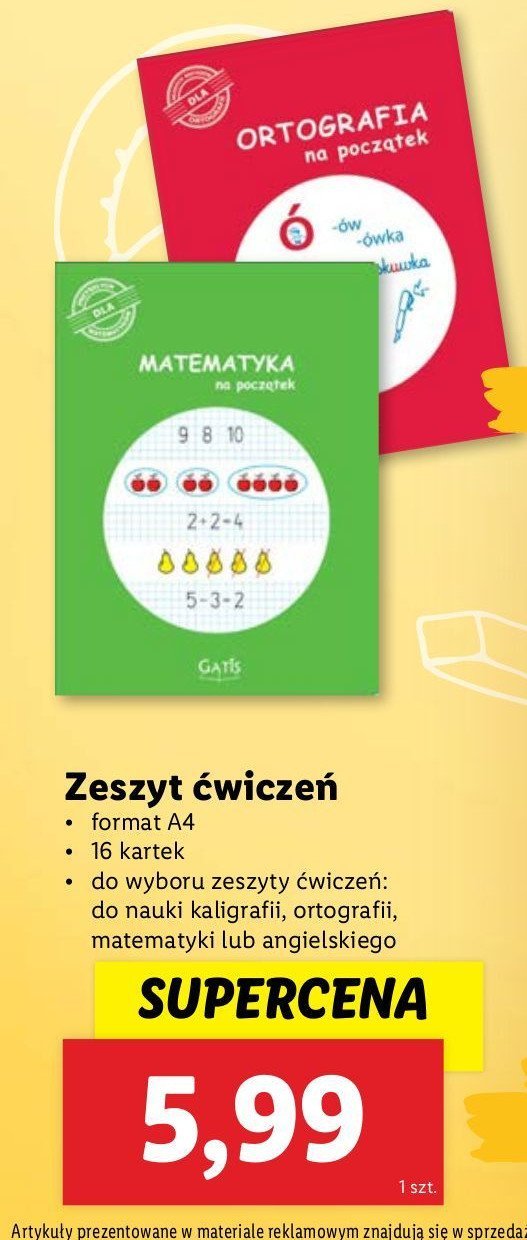 Zeszyt ćwiczeń do nauki matematyki promocja