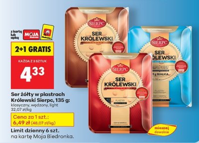Ser żółty w plastrach Królewski Sierpc różne rodzaje Moja Kurka promocja