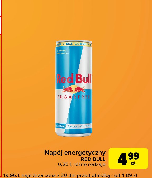 Napój energetyczny Red bull zero promocja