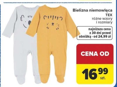 Bielizna niemowlęca TEX promocja w Carrefour