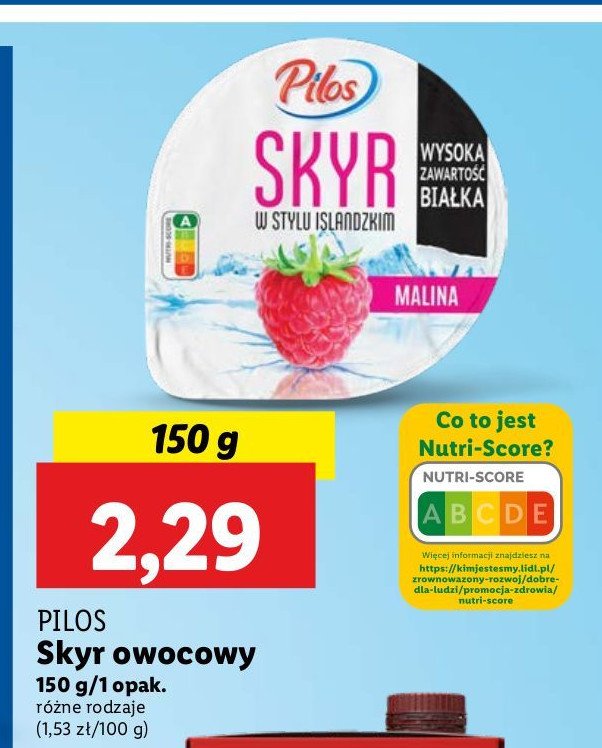 Jogurt malina Pilos skyr promocja