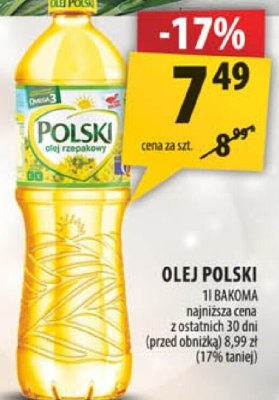 Olej Olej Polski 1l promocja w Arhelan