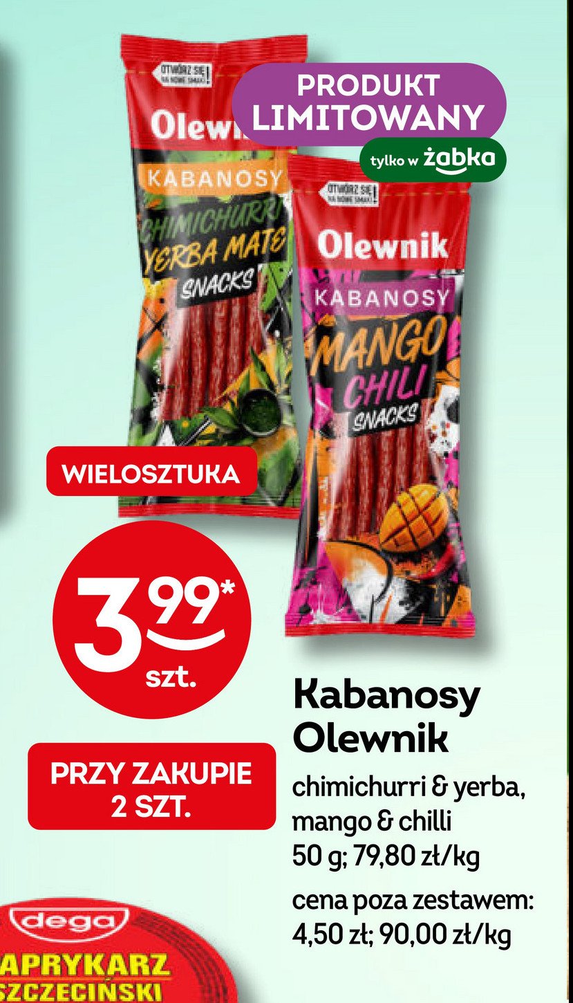 Kabanosy mango chili Olewnik promocja w Żabka