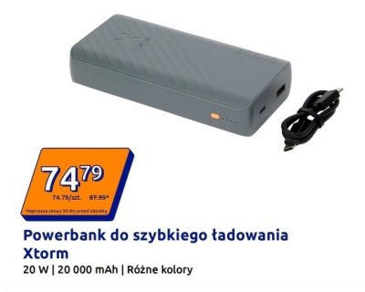 Powerbank do szybkiego ładowania Xtorm 20 W | 20 000 mAh | Różne kolory promocja w Action
