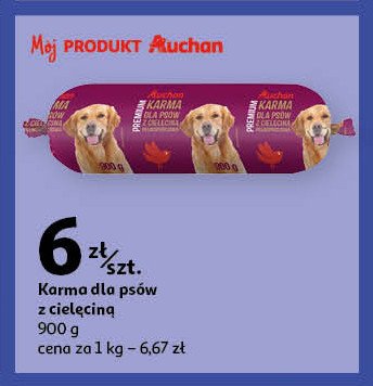 Karma dla psa z cielęciną Auchan promocja