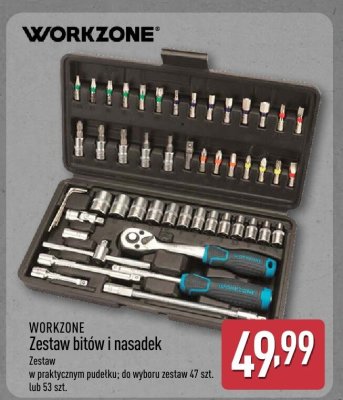 Zestaw bitów i nasadek WORKZONE promocja w Aldi