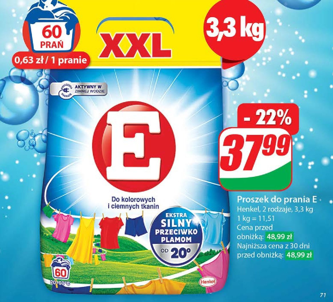 Proszek do prania do kolorowych i ciemnych tkanin promocja w Dino