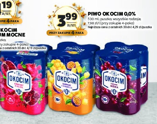 Piwo Okocim radler granat z maliną 0% promocja