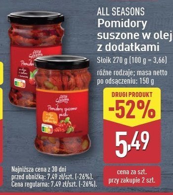 Pomidory suszone w oleju All seasons promocja