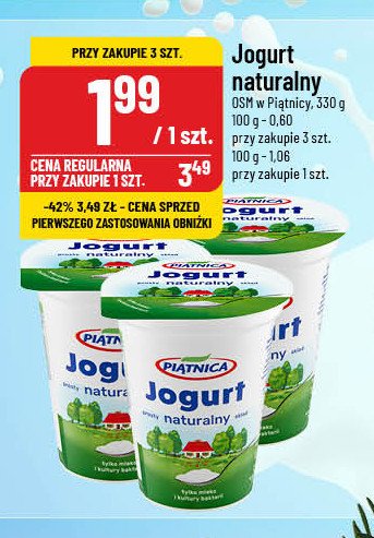 Jogurt naturalny Piątnica promocja