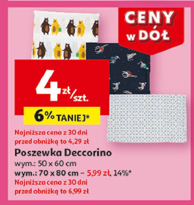 Poszewka deccorino 70 x 80 cm promocja w Auchan