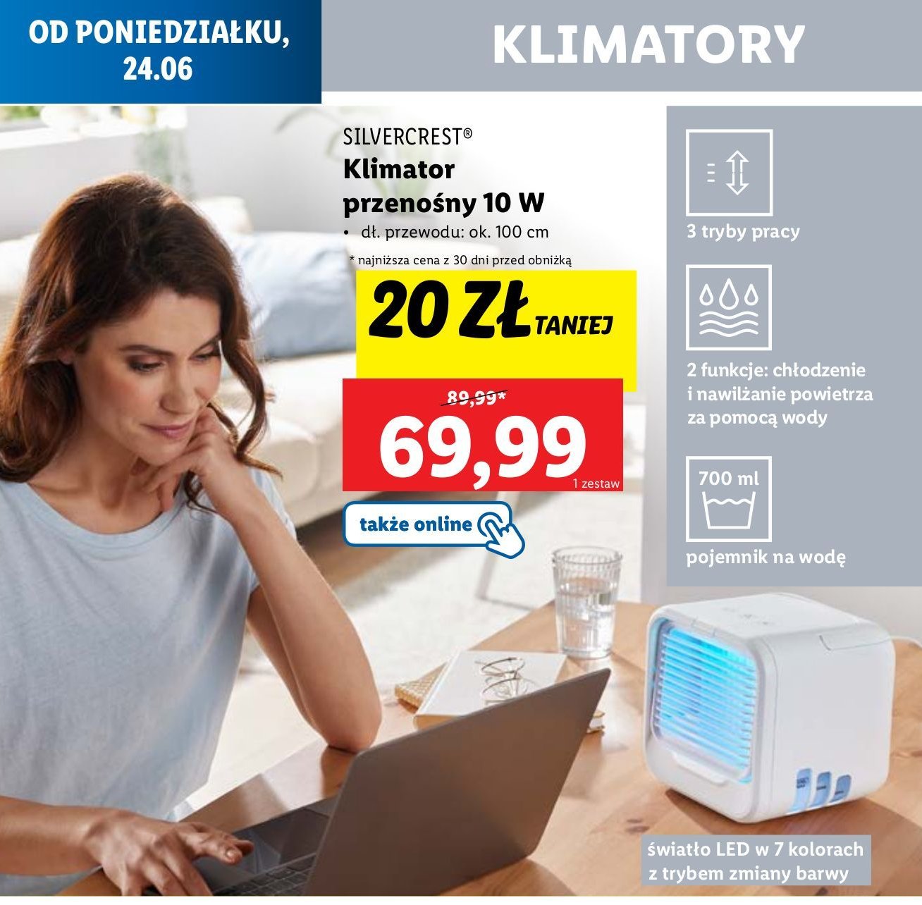 Klimator przenośny 10 w Silvercrest promocja