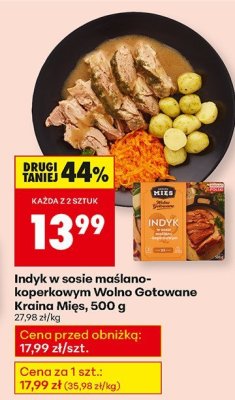 Indyk w sosie maślano-koperkowym Wolno Gotowane Kraina Mięs promocja w Biedronka