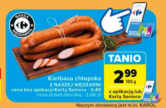 Kiełbasa chłopska Nasza wędzarnia carrefour promocja