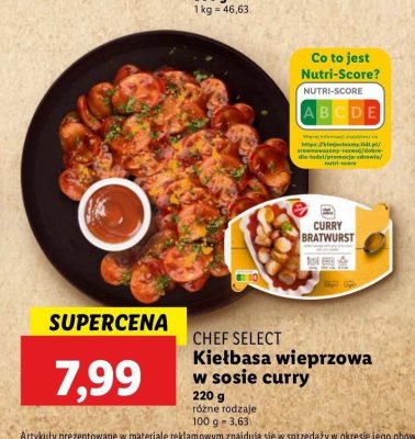 Kie艂basa wieprzowa w sosie curry Chef select promocja