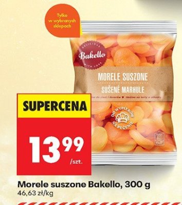 Morele suszone Bakello promocja w Biedronka