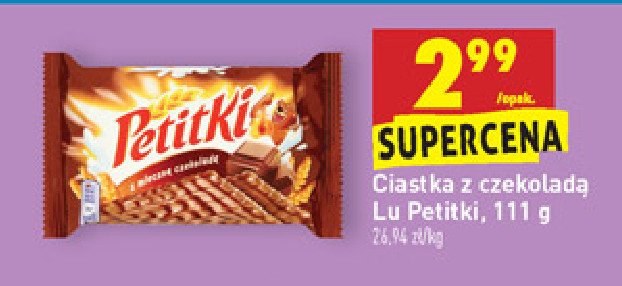 Herbatniki z mleczną czekoladą Lu petitki promocja