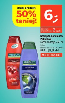 Szampon do włosów Palmolive różne rodzaje, 350 ml promocja w Dealz