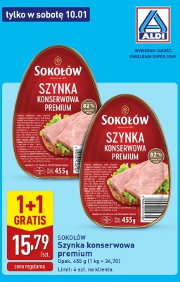 Szynka konserwowa premium SOKOŁÓW promocja w Aldi