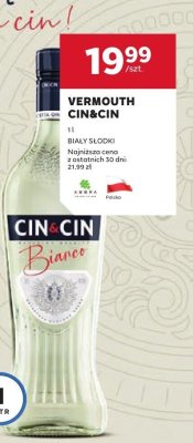 Vermouth Biały Słodki Cin&Cin promocja w Stokrotka