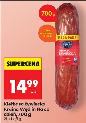 Kiełbasa żywiecka Kraina Wedlin Na co dzień promocja w Biedronka