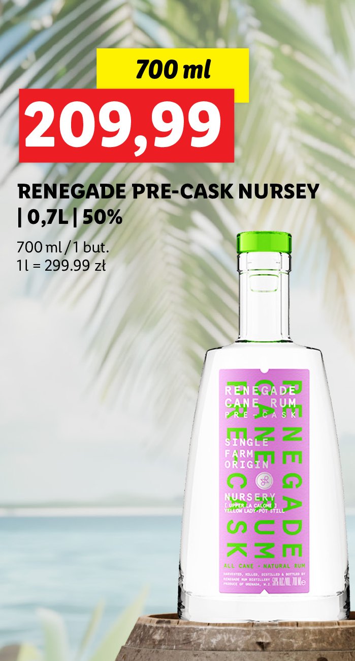 Rum Renegade cane rum pre cask promocja