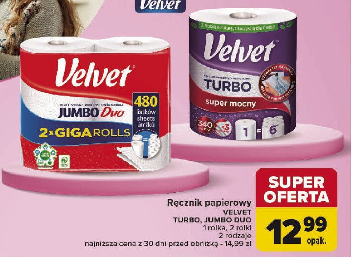 Ręcznik papierowy duo Velvet jumbo promocja