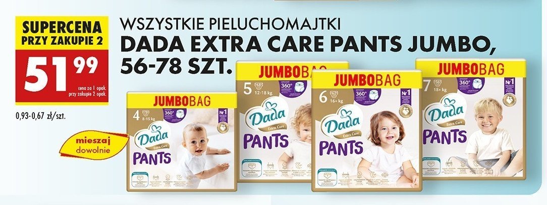 Pieluszki dla dzieci junior Dada extra care promocja