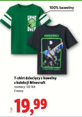 T-shirt dziecięcy z bawełny z kolekcji Minecraft promocja
