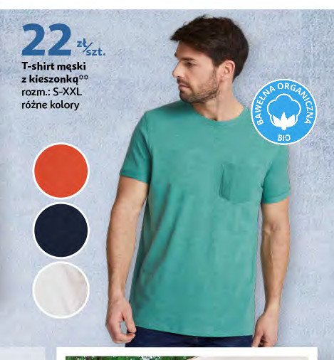 T-shirt męski z kieszonką s-xxl Auchan inextenso promocja