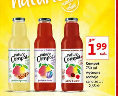 Kompot jab艂ko-艣liwka Naturio compot promocja