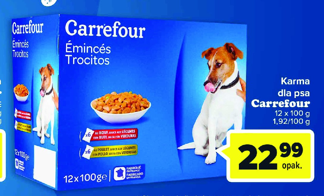 Karma dla psa wołowina + kurczak Carrefour promocja