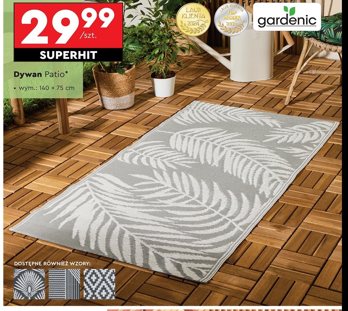 Dywan patio 140 x 75 cm Gardenic promocja w Biedronka
