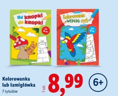 Kolorowanka lub łamigłówka promocja w Lidl