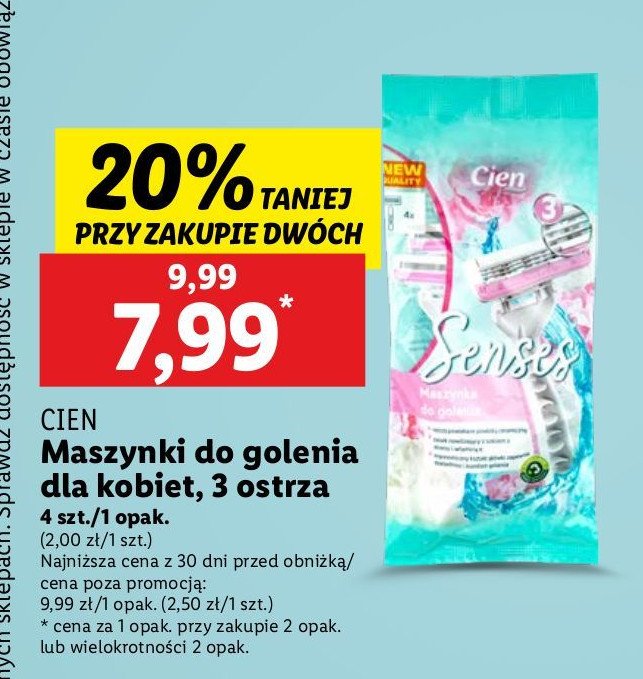 Maszynki Cien senses promocja