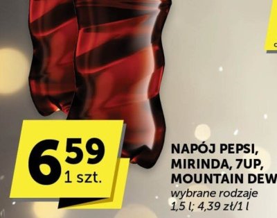 Napój Pepsi, Mirinda, 7up, Mountain Dew różne rodzaje 1,5 l 4,39 zł/1 l promocja w Groszek