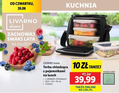 Torba termiczna z pojemnikami na lunch LIVARNO HOME promocja