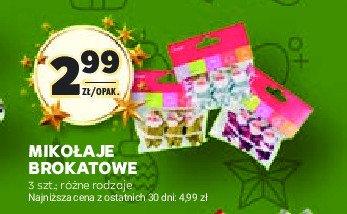 Mikołaje brokatowe promocja w Stokrotka