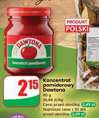 Koncentrat pomidorowy Dawtona promocja w Dino