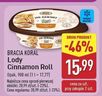 Lody cinnamon roll Bracia koral lody jak dawniej promocja w Auchan
