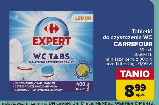 Tabletki do czyszczenia wc cytrynowe Carrefour expert promocja