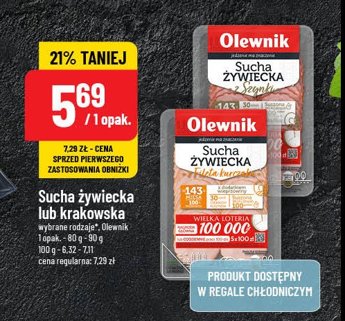 Sucha żywiecka z szynki Olewnik promocja