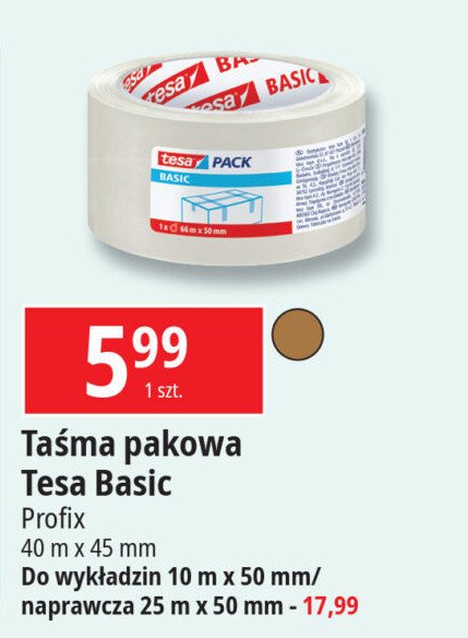 Taśma do wykładzin ekologiczna 10 m x 50 mm Tesa promocja