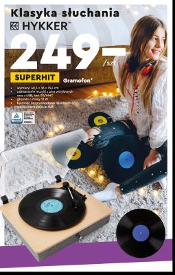 Gramofon vintage sound Hykker promocja